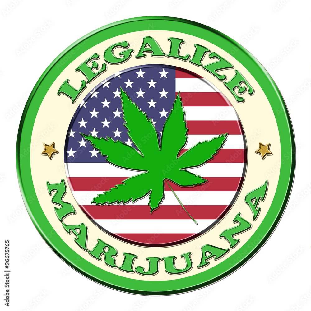 Medical marijuana button on white background