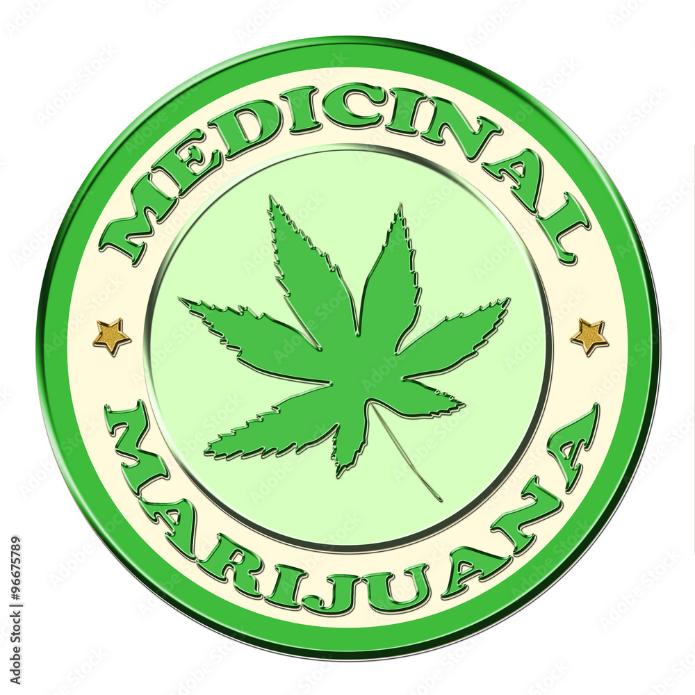 Medical marijuana button on white background Medical marijuana button on white background