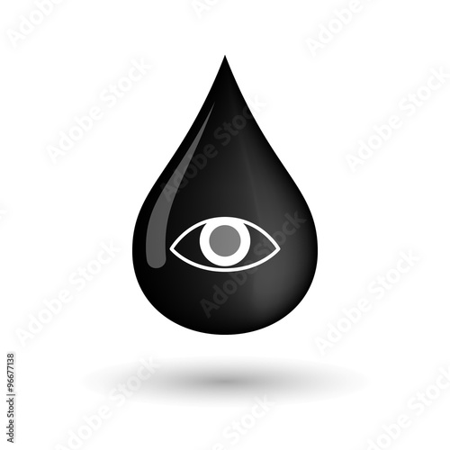 Vector oil drop icon with an eye