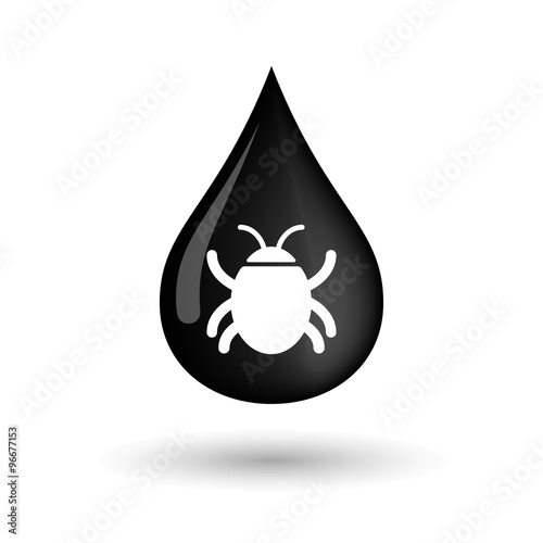 Vector oil drop icon with a bug