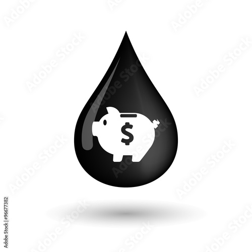 Vector oil drop icon with a piggy bank