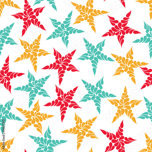 seamless pattern colored stars on a white background