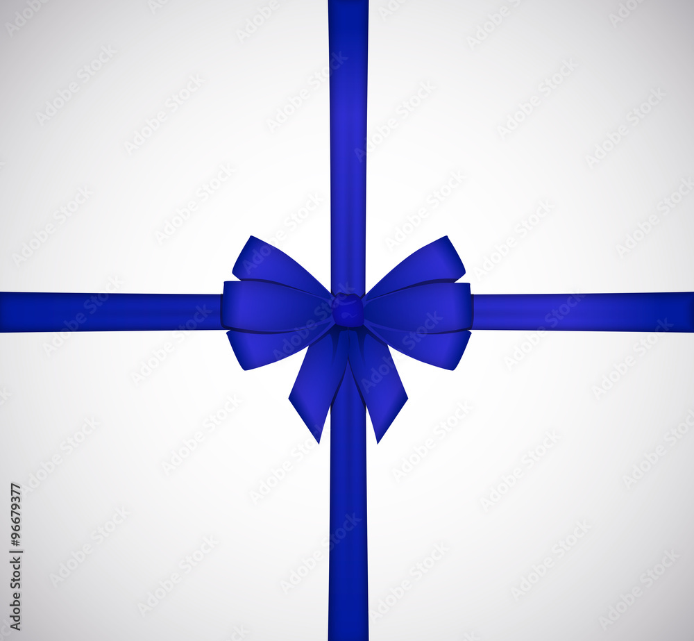 Shiny blue satin ribbon bow isolated on white background. Shiny blue satin ribbon bow isolated on white background.