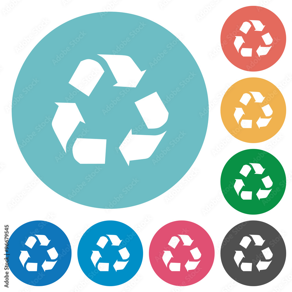 Flat recycling icons Flat recycling icons