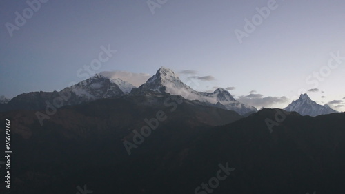 View from Poon Hill, Annapurna circuit trekking, Himalaya, Nepal photo