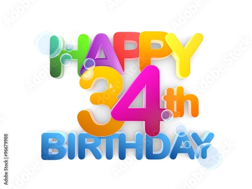 Happy 34th Title  Birthday light