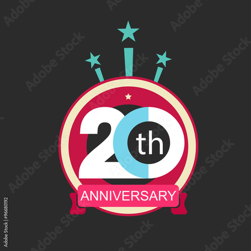 anniversary icon with abstract elements