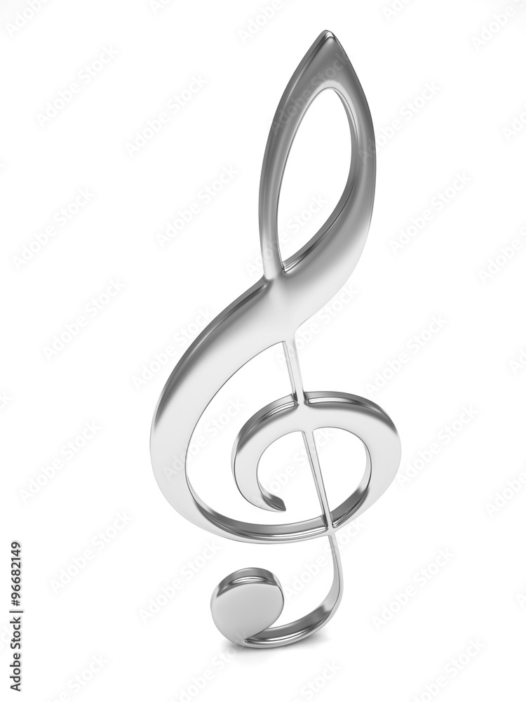 treble clef 3d on white treble clef 3d on white