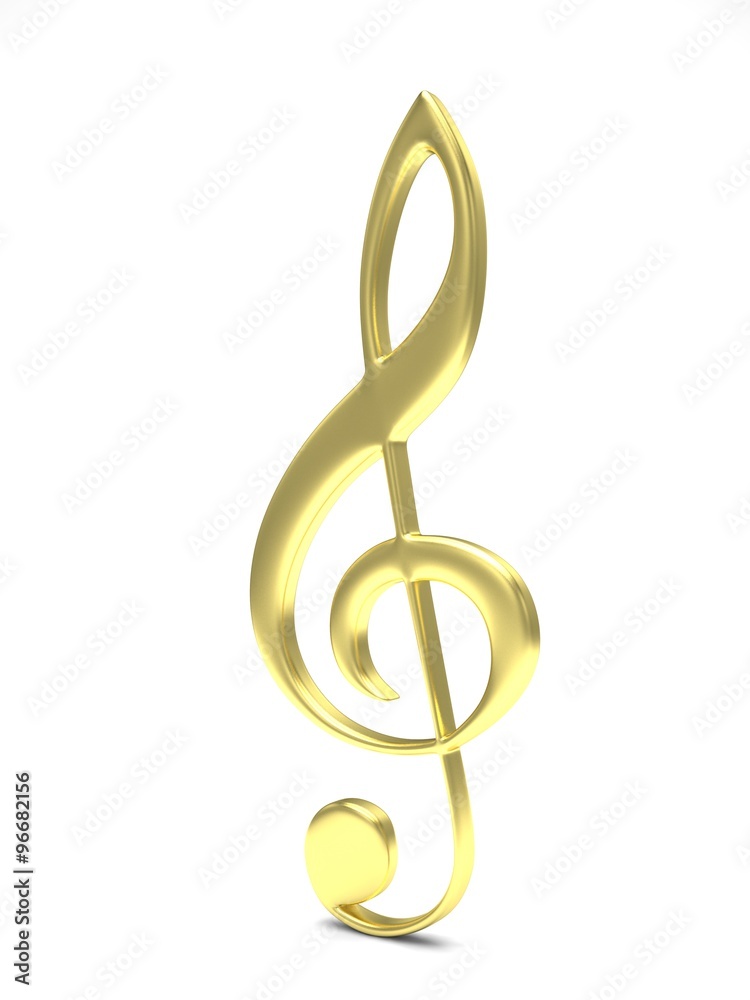 treble clef 3d on white