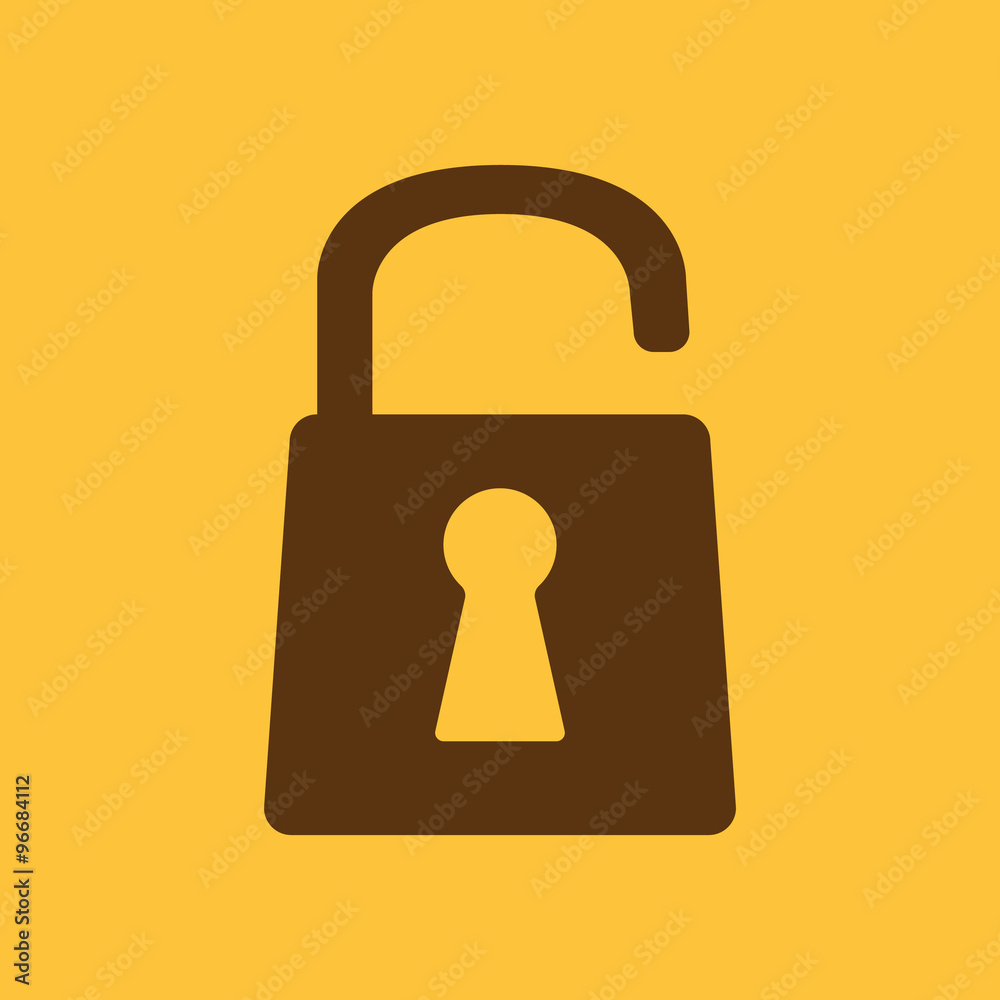 The open lock icon. Lock symbol. Flat The open lock icon. Lock symbol. Flat