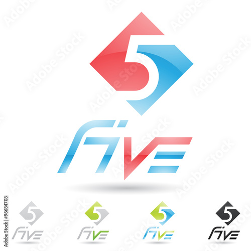 Free Download colorful and abstract icons for number 5, set 7 - GFXLoad