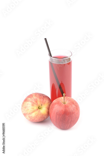Apple juice on white background
