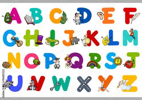 alphabet with objects for kids