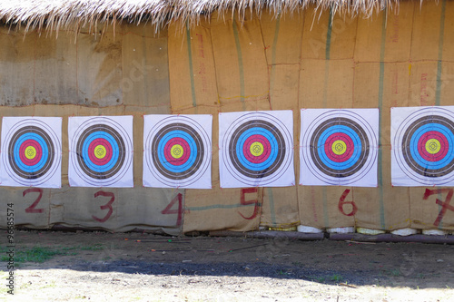 row of target for archery game