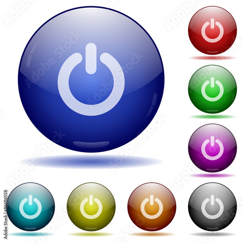 Power off glass sphere buttons