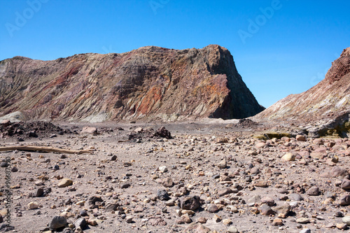Volcanic Desert - Whakarri or White Island in the Bay of Plenty, New Zealand.