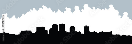 Skyline silhouette of the city of Dayton, Ohio, USA. photo