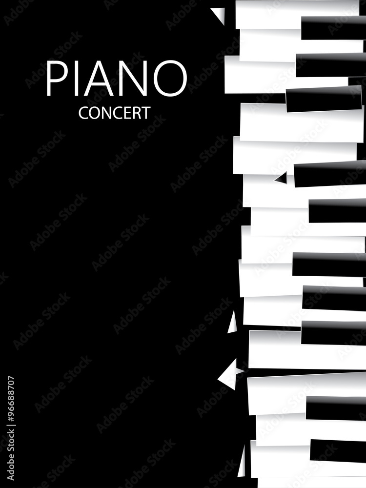 Fototapeta premium Abstract Music Art, Piano Poster (Vector Art)