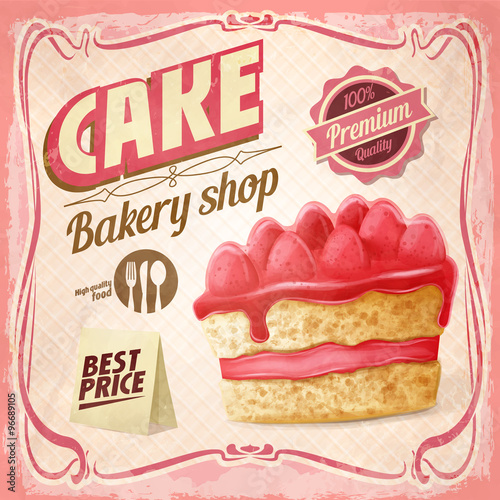 cake bakery shop banner  vintage