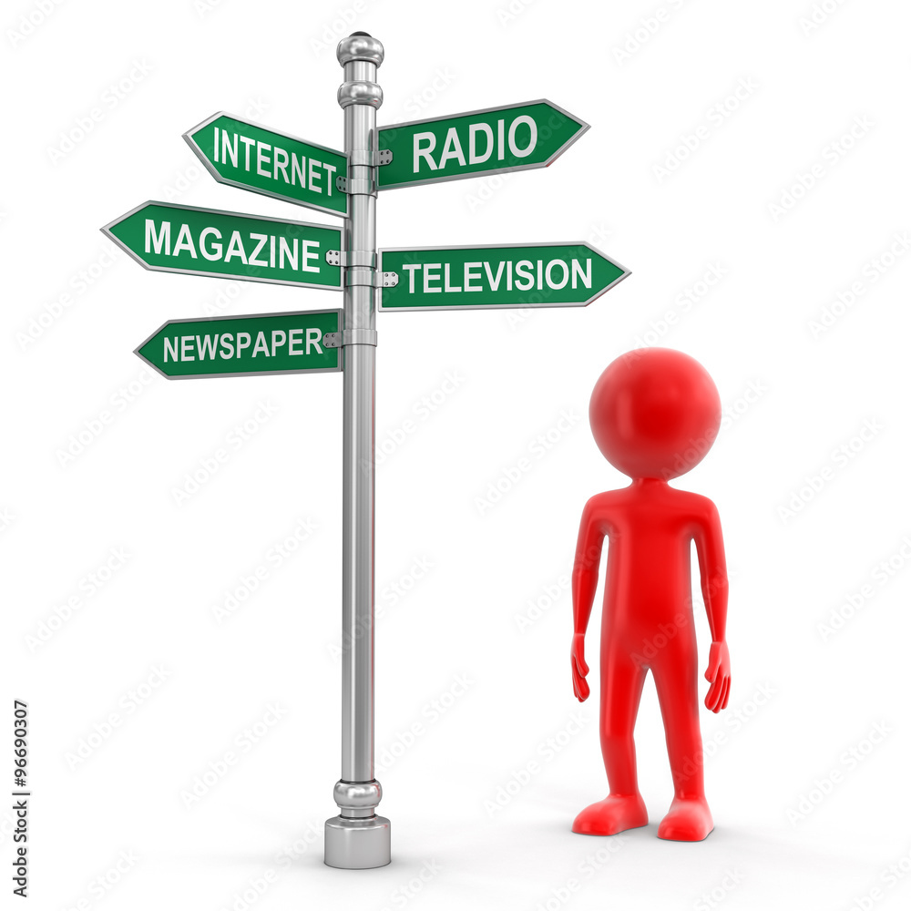 Man and Sign Directions (clipping path included) Man and Sign Directions (clipping path included)