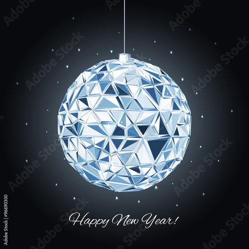 Geometric christmas ball. Holidays Background