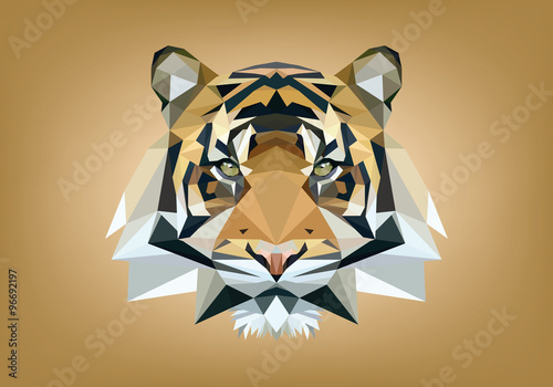 Fototapeta Naklejka Na Ścianę i Meble -  tigre low poly