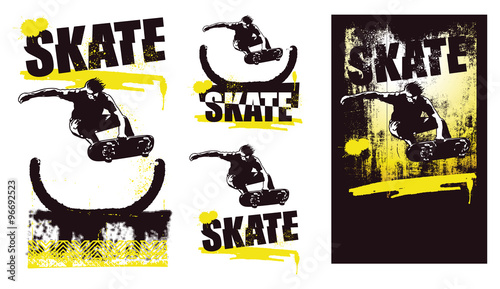 skater jumping with incline route