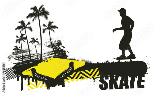 skater with grunge summer scene