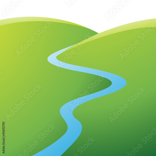 Green Hills and Blue River