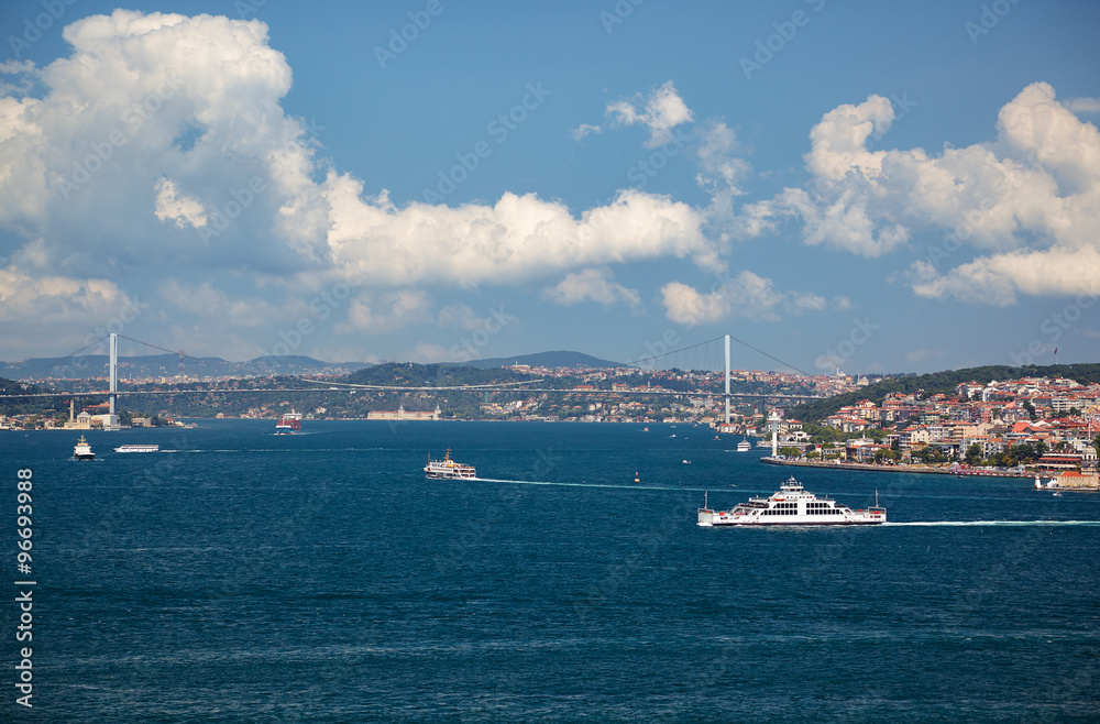 The view of the Bosphorus from the Topkapi Palace. Istanbul.