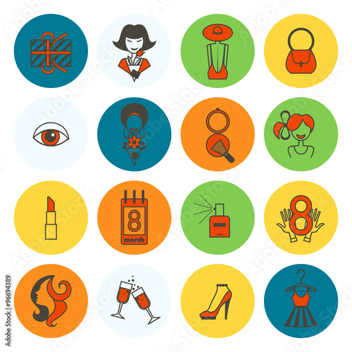 Womans Day Icon Set