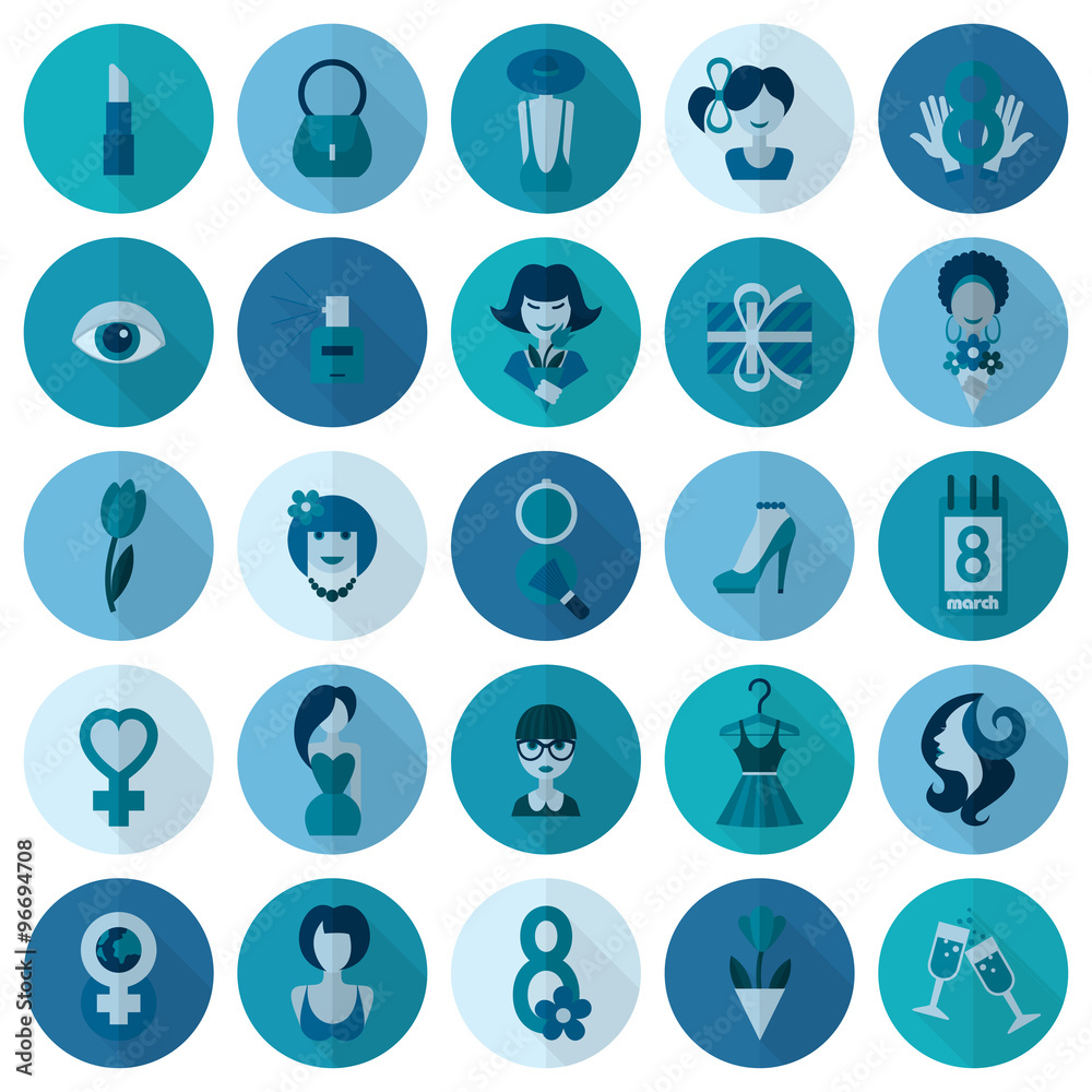 Womans Day Icon Set Womans Day Icon Set