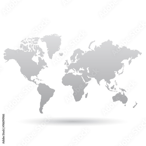 Fototapeta Naklejka Na Ścianę i Meble -  Gray World Map