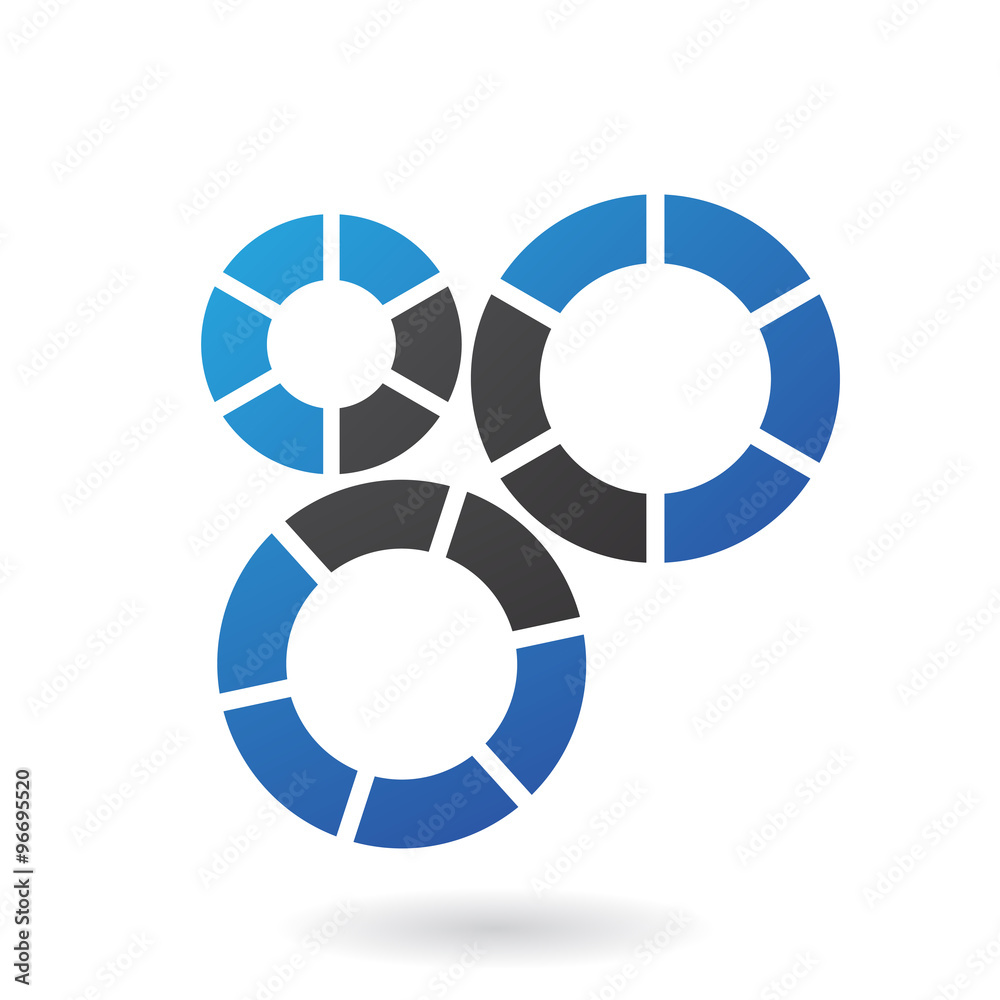 Blue and Black Cogs Abstract Icon Blue and Black Cogs Abstract Icon