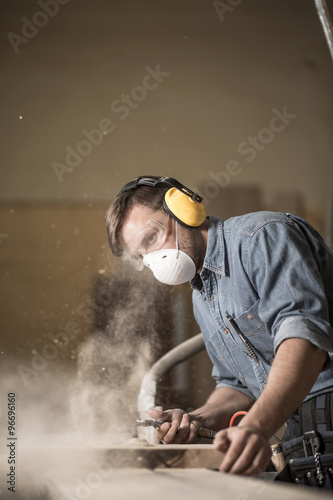 Εκτύπωση καμβά Joiner labouring in mask
