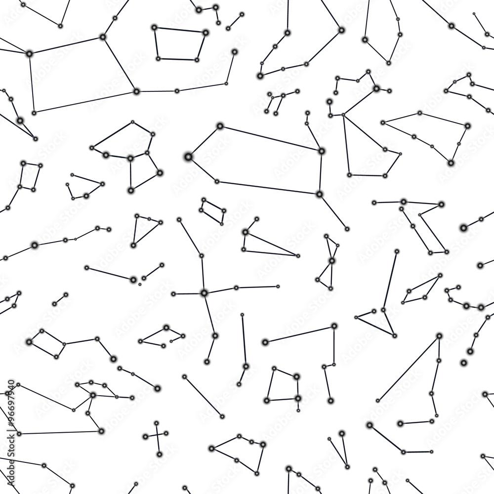 Constellations on white pattern