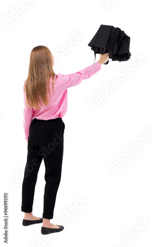 young business woman with umbrella