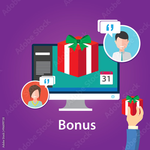 Photography bonus reward ebonus reward employee benefits promotion offer flat design