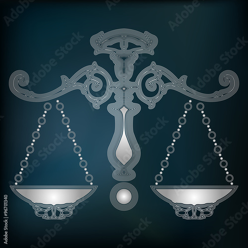 Silver scales, zodiac Libra sign