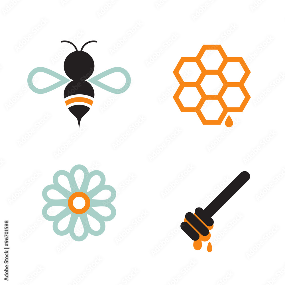 Honeybee And Supplies - obrazy, fototapety, plakaty 