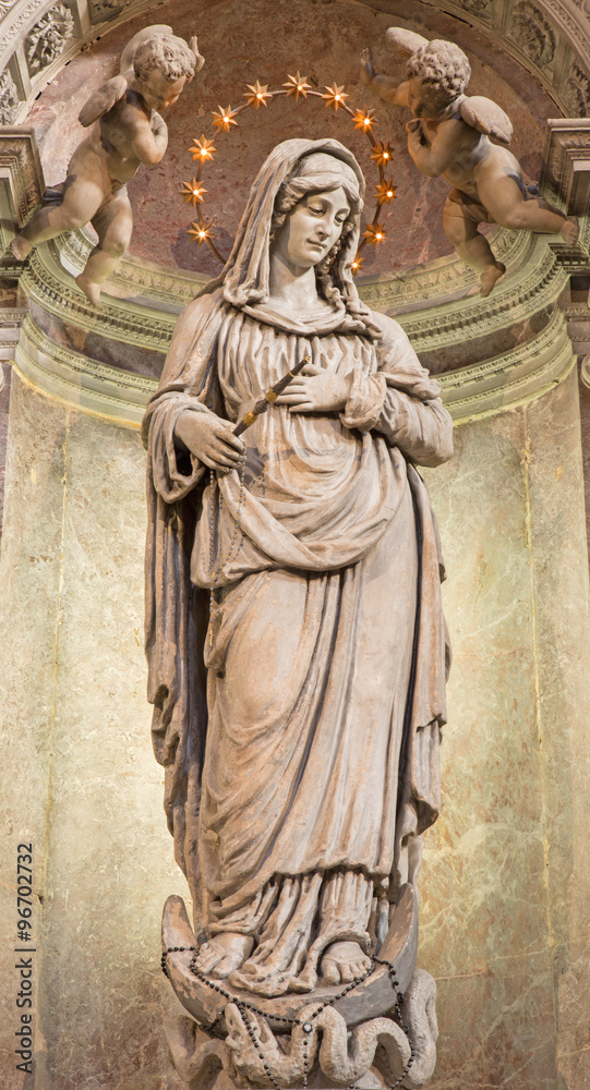 Venice - Statue of Immaculate from church Chiesa di San Stefano