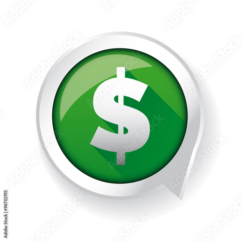 US dollar green circle glossy web icon