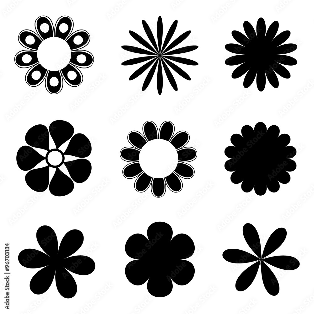 Obraz premium flower icon set