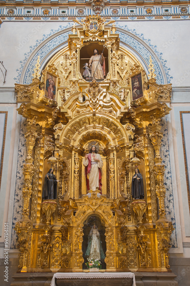 Ganada - carved altar of Heart of Jesus in Iglesia de san Anton church