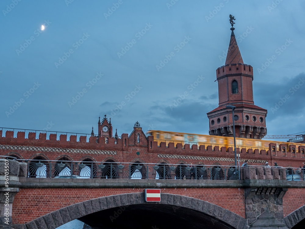 View of the Oberbaumbruecke at the sunset in Berlin - 1