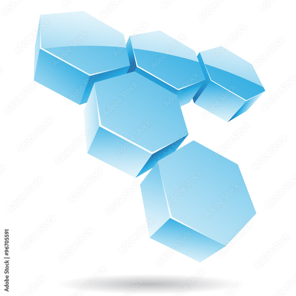 3d Ice Blue Abstract Icon