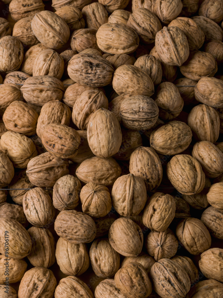 Close-up of a large group of walnuts Close-up of a large group of walnuts