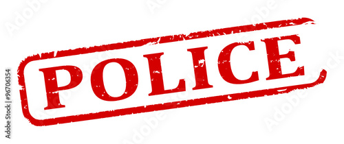 Scratched red oval stamp with the words - the police - vector svg