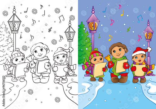 Coloring Book Of Children Sing Christmas Carols