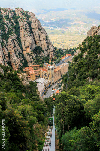 
Aerian view of the Santa Maria de Montserrat Abbey (Catalonia, Spain).
